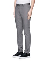 Front View -Click To Enlarge Slim fit ribbon stripe chinos