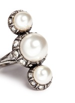 Detail View -Click To Enlarge Inset crystal glass pearl ring