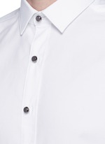 Detail View -Click To Enlarge Metal button tuxedo shirt