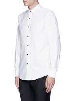 Front View -Click To Enlarge Metal button tuxedo shirt