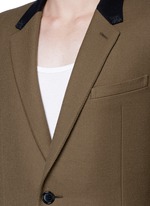 Detail View -Click To Enlarge Slim fit contrast collar wool coat