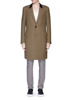 Main View -Click To Enlarge Slim fit contrast collar wool coat