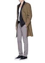 Figure View -Click To Enlarge Slim fit contrast collar wool coat