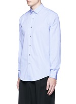 Front View -Click To Enlarge Slim fit contrast trim cotton shirt
