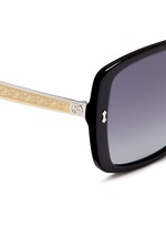 Detail View -Click To Enlarge Logo temple acetate oversize square sunglasses
