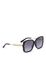 Figure View -Click To Enlarge Logo temple acetate oversize square sunglasses