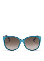 Main View -Click To Enlarge Logo wire core pearlescent acetate sunglasses