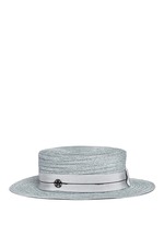 Figure View -Click To Enlarge 'Kiki' petersham band canapa straw boater hat