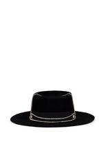 Main View -Click To Enlarge Embellished star chain wool felt boater hat