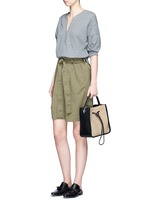 Click To Enlarge 'Soleil' small colourblock leather drawstring bucket bag