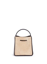 Back View -Click To Enlarge 'Soleil' small colourblock leather drawstring bucket bag