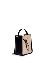 Front View -Click To Enlarge 'Soleil' small colourblock leather drawstring bucket bag
