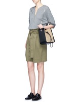 Figure View -Click To Enlarge 'Soleil' small colourblock leather drawstring bucket bag