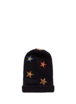 Main View -Click To Enlarge Crystal pavé star appliqué angora blend knit beanie