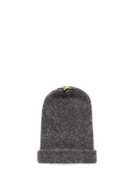 Figure View -Click To Enlarge Crystal pavé eye appliqué angora blend knit beanie