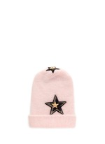 Main View -Click To Enlarge Crystal pavé star appliqué angora blend knit beanie