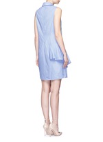 Back View -Click To Enlarge Ruffle front floral lace cotton shirt dress