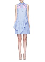 Main View -Click To Enlarge Ruffle front floral lace cotton shirt dress