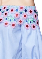 Detail View -Click To Enlarge 'Pallas' floral lace appliqué off-shoulder top