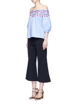 Figure View -Click To Enlarge 'Pallas' floral lace appliqué off-shoulder top