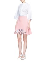 Figure View -Click To Enlarge Tribal embroidery cady crepe virgin wool skirt