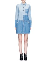 Main View -Click To Enlarge 'The Whitney' patchwork denim shirt dress
