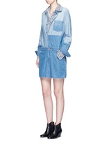 Figure View -Click To Enlarge 'The Whitney' patchwork denim shirt dress