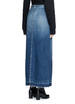 Back View -Click To Enlarge 'The Sally' raw hem button denim skirt