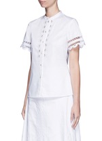 Front View -Click To Enlarge 'Bellanca' guipure lace cotton shirt