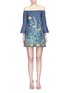 Main View - Click To Enlarge Main View - Click To Enlarge - alice + olivia - 'Kyra' floral embroidered off-shoulder chambray dress