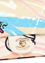 Detail View -Click To Enlarge Vintage Chanel embellished quilted canvas flap bag