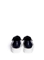 Back View -Click To Enlarge 'Biro' detachable faux pearl kiltie leather derbies