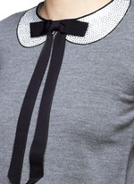 Detail View -Click To Enlarge 'Jensyn' strass collar intarsia neck tie wool sweater