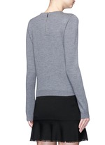 Back View -Click To Enlarge 'Jensyn' strass collar intarsia neck tie wool sweater