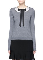 Main View -Click To Enlarge 'Jensyn' strass collar intarsia neck tie wool sweater