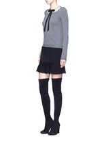 Figure View -Click To Enlarge 'Jensyn' strass collar intarsia neck tie wool sweater