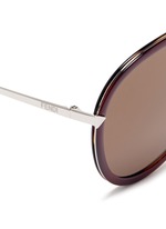 Detail View -Click To Enlarge 'Funky Angle' acetate rim metal aviator sunglasses