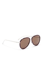 Figure View -Click To Enlarge 'Funky Angle' acetate rim metal aviator sunglasses