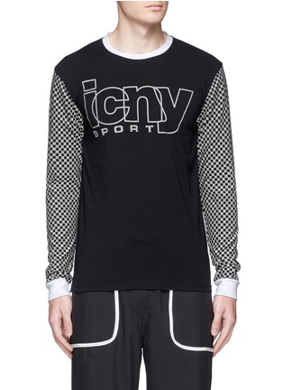 首图 - 点击放大 首图 - 点击放大 - ICNY - 方格及品牌标志反光图案卫衣