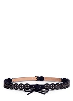 Main View -Click To Enlarge 'Petale' stud lasercut suede belt