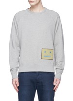 Main View -Click To Enlarge 'College L Face' cotton French terry sweatshirt