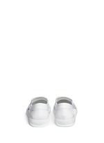 Back View -Click To Enlarge 'Grove' metallic houndstooth leather skate slip-ons