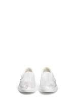 Front View -Click To Enlarge 'Grove' metallic houndstooth leather skate slip-ons