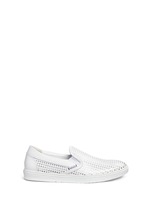 Main View -Click To Enlarge 'Grove' metallic houndstooth leather skate slip-ons