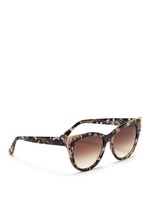 Figure View -Click To Enlarge 'Epiphany' metal rim tortoiseshell acetate cat eye sunglasses