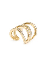 Detail View -Click To Enlarge 'Stella' 18k gold diamond pavé winged ear cuff