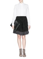 Figure View -Click To Enlarge 'Antigona' contrast edge large leather zip pouch