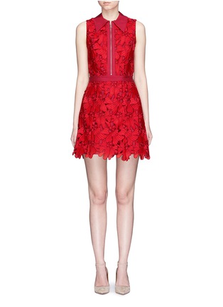 Main View - Click To Enlarge Main View - Click To Enlarge - alice + olivia - 'Ellis' floral guipure lace zip front dress