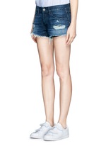 Front View -Click To Enlarge 'WM5' distressed cutoff denim shorts