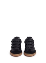 Front View -Click To Enlarge 'Beth' suede panel leather sneakers